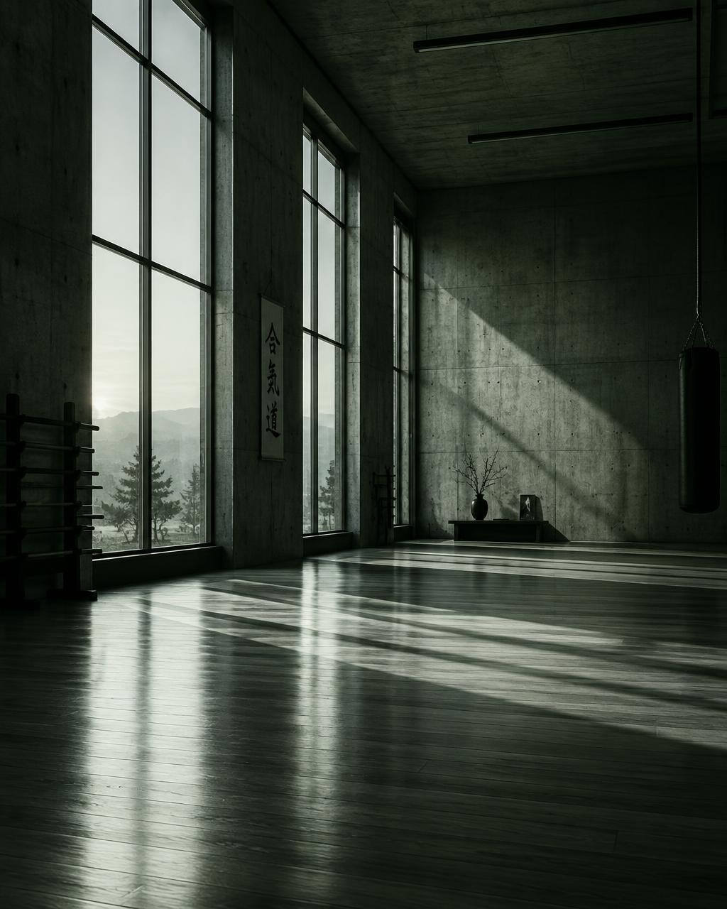 Leerer Trainingsraum im Morgenlicht